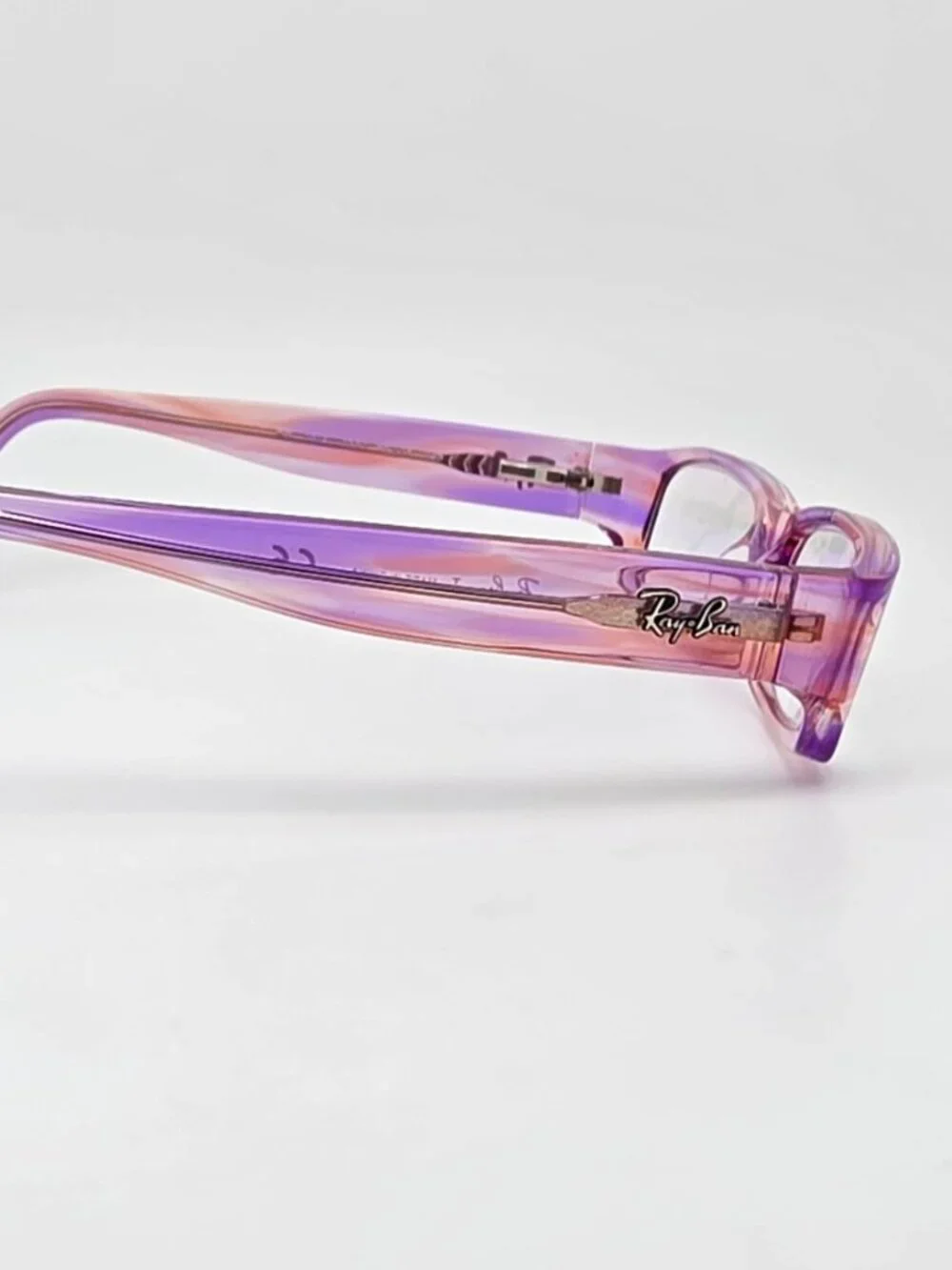 Ray-Ban Jr. RB1512 3530 Purple Pink Crystal Stripe Kids Eyeglasses Frame 46mm